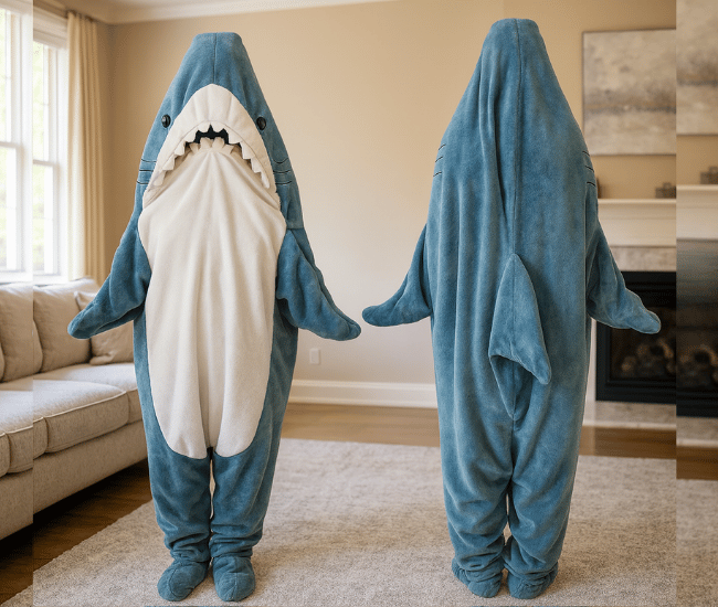 Cozy Shark Blanket Hoodie Onesie