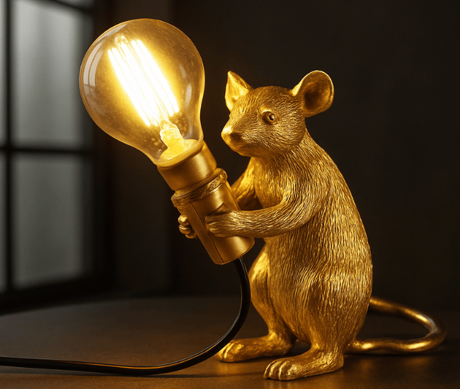 Golden Mini Mouse Night Lamp