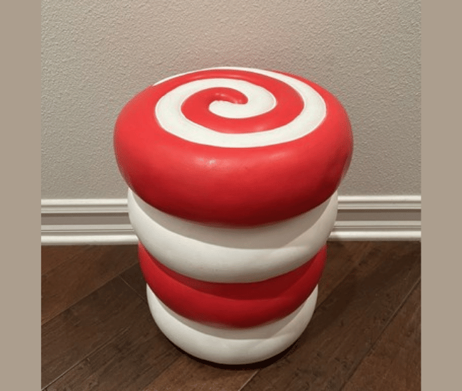 Peppermint Swirl Candy Stool – 18