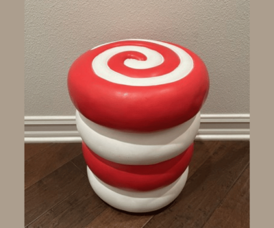 Peppermint Swirl Candy Stool – 18