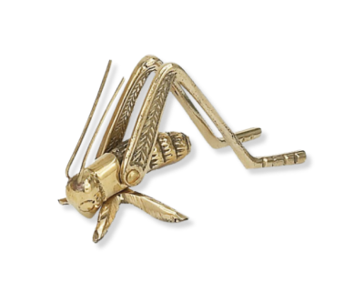Vintage Brass Grasshopper Desk Buddy